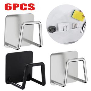 주방 스펀지 홀더 스테인레스 스틸 싱크대 선반 접착 홀더 배수 건조대 벽 후크 액세서리 보관 주최자