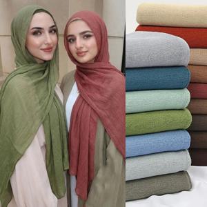 여성을위한 새로운 레이온 코튼 이슬람 Hijabs 스카프 일반 Shawls Femme Musulman 소프트 Viscose 레이온 Headscarf 이슬람 Turban 머리띠