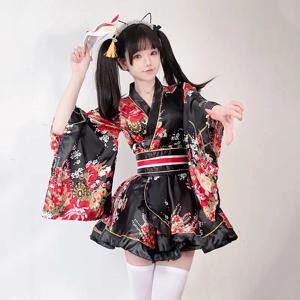 일본 수정 기모노 드레스 여성용 목욕 가운 여름 코스프레 의상 애니메이션 할로윈 의상 섹시한 달콤한 게이샤 카와이 소녀