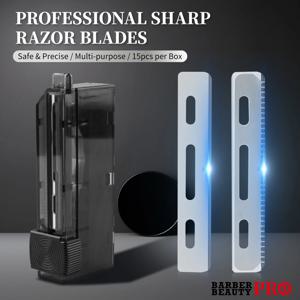 15개입/박스 남성용 면도날 전문 이발사용 스테인리스 스틸 교체용 단면 면도기 메쉬 안전 면도칼