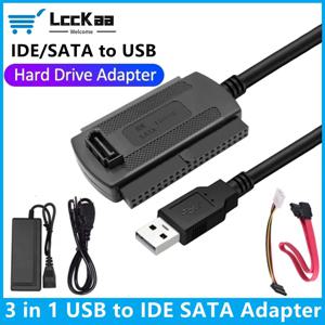 3 in 1 IDE SATA-USB 어댑터 케이블 USB-SATA IDE 변환기(2.5 3.5인치 SSD HDD, AC 어댑터 지원 Windows MAC OS)