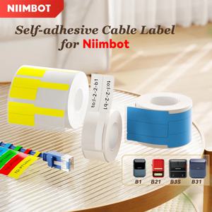 Niimbot B1/B21/B3S/B31 Pinter 네트워크 코드 라벨 태그 통신 섬유 와이어 주최자 용 다채로운 자체 접착 케이블 라벨