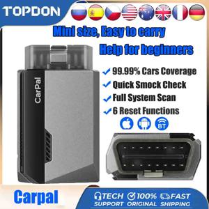 TOPDON Carpal OBD2 스캐너 블루투스 차량용 모든 시스템 진단 도구 iOS Android 차량 상태 확인 6 재설정 서비스