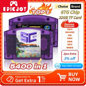 EPICJOY SummerCart 64 SC64 오픈 소스 게임 카드 N64 내장 에뮬레이터 포함 N64 콘솔용 선물 32GB TF 카드 5400개 게임