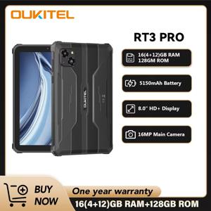 오키텔 RT3 PRO 5150mAh 배터리 8인치 HD 디스플레이 태블릿 13.9mm 초슬림 프로파일 IP68 & IP69K & MIL-STD-810H, 16(4+12)GB +128GB