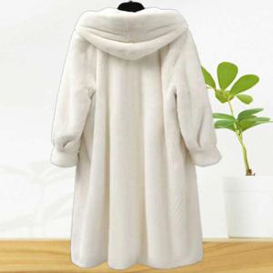 가을 겨울 두꺼운 플러시 도파민 코트 루즈핏 후드 무릎길이 업그레이드 퍼 재킷 여성용 따뜻하고 스타일리쉬한 긴소매