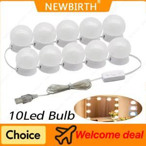 10 LED 분리형 전구 전문 메이크업 거울 램프 USB 전원 화장품 거울 빛 할리우드 드레싱 테이블 화장대 조명