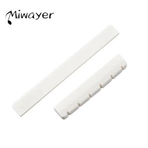 Miwayer 6 현 클래식 기타 안장 + 너트 화이트 본 브릿지 기타 액세서리 베개 포크 바닥 베개 1 쌍