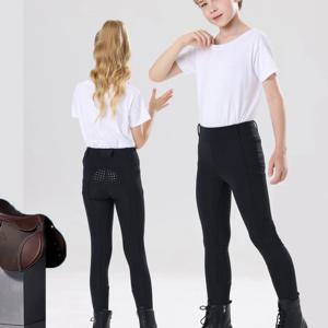 두꺼운 어린이 승마 바지, 탄력 있는 풀 실리콘 승마 바지, 브러시드 베이스, 피부 친화적, 부드러운 용수철 및 가을