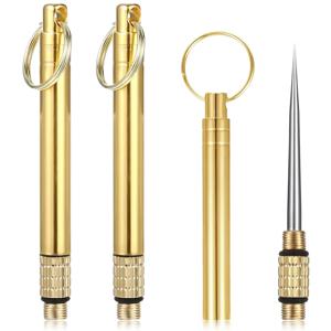 야외 피크닉 캠핑 치실 도구에 대 한 금속 이쑤시개 홀더와 1Pc 티타늄 이쑤시개 포켓 치아 선택 키 체인 황동