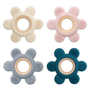 1PC 아기 실리콘 Teether 방향타 모양 목걸이 Teether 장난감 BPA 무료 실리콘 어린이 용품 유아 감각 씹는 장난감