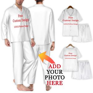 남성용 맞춤형 패턴 잠옷 세트 잠옷 홈웨어 맞춤형 패턴 잠옷 디자인 추가 잠옷 맞춤형 선물