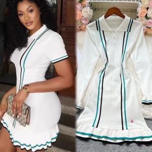 YuooMuoo 브랜드 패션 여성 니트 미니 드레스 Ins 뜨거운 섹시한 패키지 엉덩이 프릴 파티 드레스 streetwear 레이디 의상 vestidos