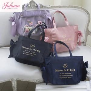 달콤한 레이디 로리타 핸드백 귀여운 나비 지퍼 씰링 통증 가방 어깨 토트 백 A4는 캠퍼스 걸스 가방과 함께 매일 배치 가능