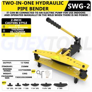 SWG-2 수동 유압 벤딩 머신, 일회성 성형 벤더, 아연 도금 파이프/철 파이프/원활성 파이프/가스 파이프용SWG-2 수동 유압 구부리는 기계, 파이프라인 설치, 조선 및 자동차 산업에서 사용되는 직류 전기를 통한 파이프/철 파이프/이음새가 없는 강철 파이프/가스 파이프를 위한 파이프 철 형태를 가진 베인더를 형성하는 일회
