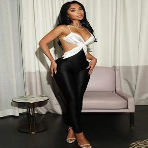 Kliou 크로스 플리츠 여성 점프 슈트 섹시한 멋진 붕대 백 레스 실키 스키니 오버올 여성 여름 파티 Clubwear One Piece