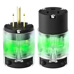 A002 조명 직선 블레이드 전기 플러그 및 커넥터 세트, 15A 125V NEMA 5-15P NEMA 5-15R 2극 3선 접지(미국)