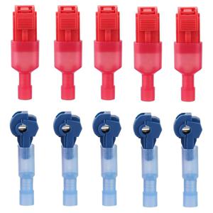 T 탭 와이어 커넥터 - 자동차 배선용 빨간색 22-18AWG 방수 자체 스트리핑 빠른 스플라이스 전기 터미널 키트