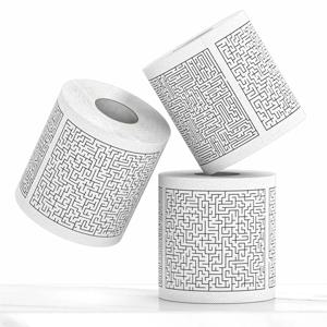 미로 게임 화장지, 사무실 및 가정용 퍼즐 티슈, 재미있는 게임 미로 인쇄 티슈, 창의적인 미로 티슈