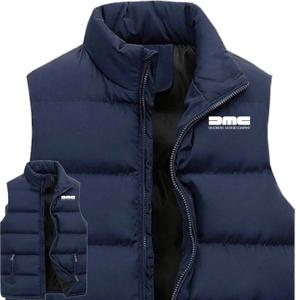 DMC 데로리안 백 투 더 퓨처 영화 DMC-12 자동차 남성 재킷 민소매 남성 조끼 따뜻한 캐주얼 지퍼 다운 깃털 조끼