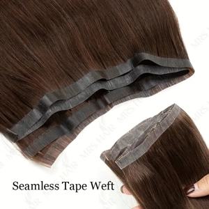 심리스 내추럴 테이프 웨프트 롱 PU 스킨 웨프트 테이프 인모 붙임머리 (무접착) 가늘고 부드러운 모발용 80cm 롱 웨프트 번들
