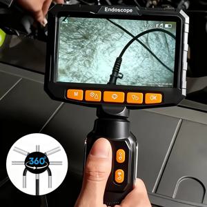 360도 관절형 내시경 1080P 6.0mm 4.3인치 LCD 모니터 산업용 검사 카메라 (자동차용 양방향 관절 기능 포함)