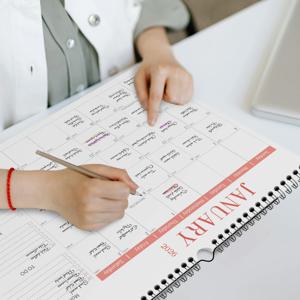 2026년 1월 - 2027년 6월 미니멀리스트 달력, 가로 벽걸이 달력, 최신 날짜 18개월, 걸기 가능, 월간 계획