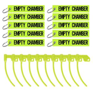 반사광 밝은 주황색 태그가 있는 프라이드펜드 챔버 안전 플래그 (소총, 권총, 샷건용) - 범용 총기 액세서리