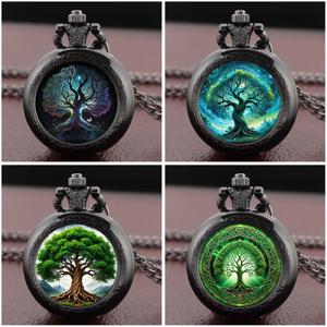 예술적인 생명의 나무 회중시계 목걸이 펜던트, 남성과 여성을 모두 위한 절묘한 유행 걸이 장식품 시계 선물