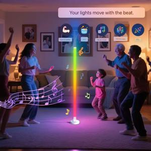 155cm 스마트 코너 플로어 램프 디밍 가능 앱 제어 RGB LED 모던 무드 조명 스탠드 조명 침실 게임 거실용