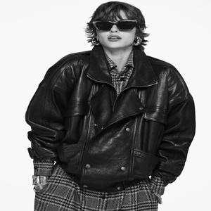 양포레스트 얇은 가죽 자켓 여성용 양가죽 버블 패턴 2025 가을 신상 루즈핏 모토 자켓 숏 코트