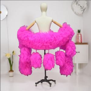 거대한 튤 보아 패션 무대 파티 클럽 플러피 러플 보아 숄 랩 드래그 퀸 튤 보아 오페라 케이프 웨딩 액세서리