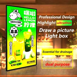 초박형 매장 광고용 LED A3A4, 밝은 메뉴 디스플레이 라이트박스, 주문판, 가격표 디자인 및 제작.