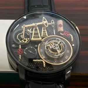 한정판 JACO 오일 아트 시계, 오일 펌프 시계, 남성용 기계식 시계, 사파이어 글라스, 무료 배송