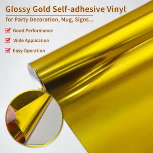 1롤 광택 금색 영구 비닐 필름 접착제 자체 접착 방수 DIY 스크랩북 유리 표면 자동차 가정 공예 스티커