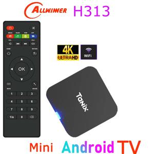 Tanix TX1 안드로이드 TV 박스 Allwinner H313 2.4G 와이파이 미니 스마트 TV 스틱 DC 5V 2A 전원 공급