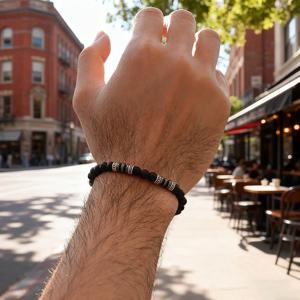 펑크 스톤 비즈 남성 의류 액세서리 타이거 아이즈 하울라이트 수제 비즈 핸드 주얼리 펑크 스트리트 쿨 참 오므 기프트 조이아스