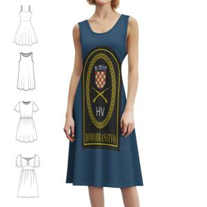 크로아티아 크로아티아 홈 가드 도모브란스트보 도모빈스키 보헤미안 민소매 드레스 멀티 프린트 비치 휴가 파티 드레스 Zg