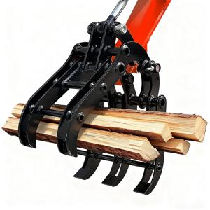미니 굴삭기 부착물 로그 그랩 소형 굴삭기 액세서리 유압 그랩 회전식 굴삭기 유압 제어 목재 그랩