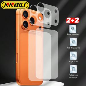NNBILI 2개/세트 무광 베이스 렌즈 필름 + 무광 PET 백 필름 아이폰 17 프로 맥스/17 프로/17 폰 액세서리 미니멀리스트 디자인