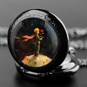 프린스 앤 로즈 돔 포켓 워치 아라비아 숫자 다이얼 빈티지 남녀 목걸이 펜던트 시계 체인 포함 어린이를 위한 최고의 선물