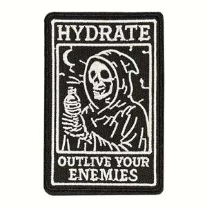 1개 하이드레이트 아웃라이브 유어 엔EMY즈 자수 패치 다림질용 고딕 스타일 접착 배지 DIY 선물 의류 모자 가방 재킷 트러커 모자용