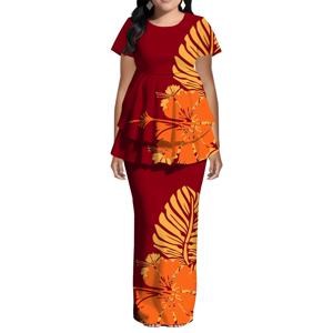 폴리네시아 전통 여성복 여름 반팔 신상품 태평양 섬 레트로 아트 연회 우아한 푸레타시 2025