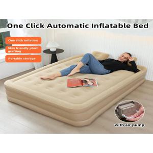 실내용 에어 매트리스 글램핑 매트 PVC 인플레이터블 슬리핑 매트리스 럭셔리 2인용 캠핑 침대 매트 내장 펌프 두꺼운 매트