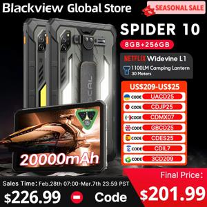 블랙뷰 오스칼 스파이더 10 러기드 태블릿 20000mAh 45W 11인치 HD+ IPS 디스플레이 옥타코어 안드로이드 256GB IP68&IP69K 아웃도어 패드 PC