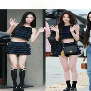 닝 아트 안나 타나카 버터플라이 노트 러플 헴 탑 베스트 퍼피 케이크 숏 스커트 세트 여성 에스닉 의상 무대 의상