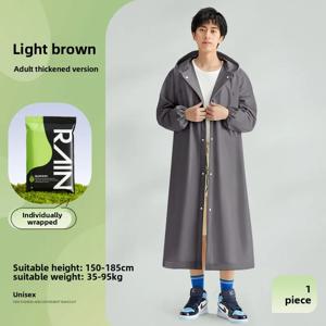 성인용 재사용 가능 두꺼운 롱 레인코트 휴대용 일체형 방수 야외 하이킹 여행용 우비