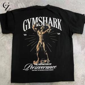 럭셔리 트렌드 2026 신상 여름 피트니스 고품질 프린트 순면 남녀 스트리트 스포츠 패션 티셔츠