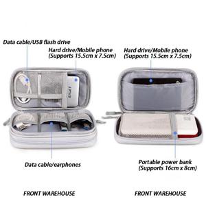 USB 충전기 여행용 정리 가방 – 케이블, 어댑터 및 보조 배터리를 위한 메쉬 안감이 있는 휴대용 케이스, 기술 장비를 깔끔하게 보관합니다.