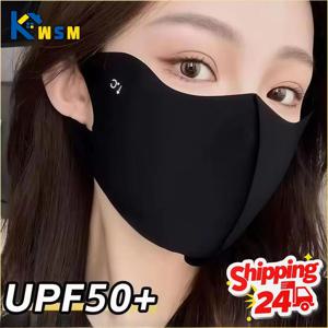 1-10PCS 아이스 실크 UV 페이스 마스크 여성용 쿨링 썬 발라클라바 통기성 방진 3D 페이스 커버 야외 러닝 사이클링 여름용